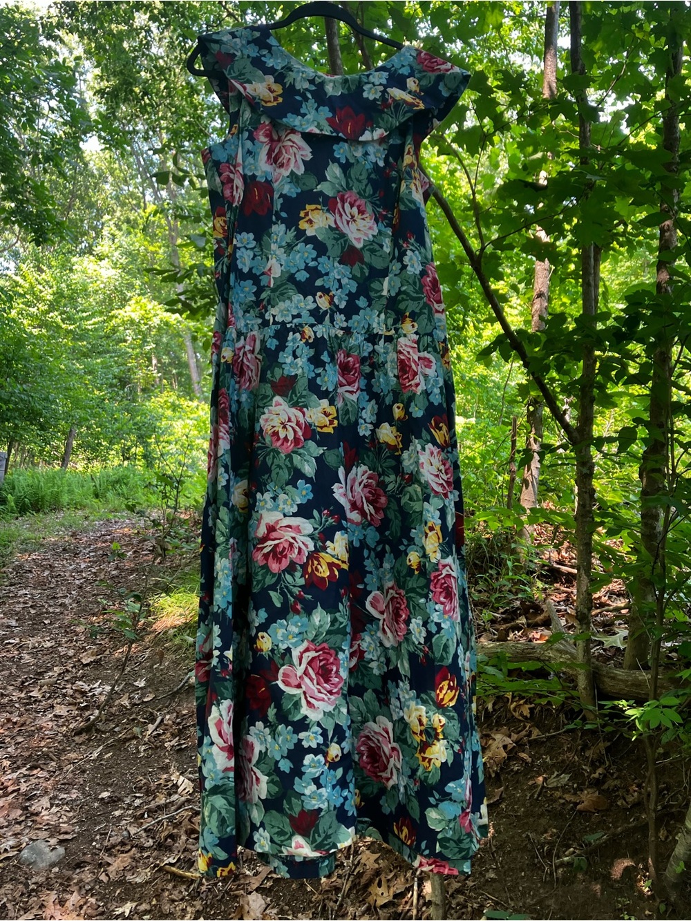 Sara Campbell VTG floral 1980s maxi dress 16